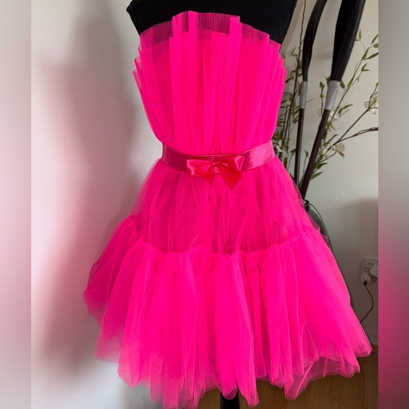 Vibrant Pink Tulle Dress - Picture 1 of 16